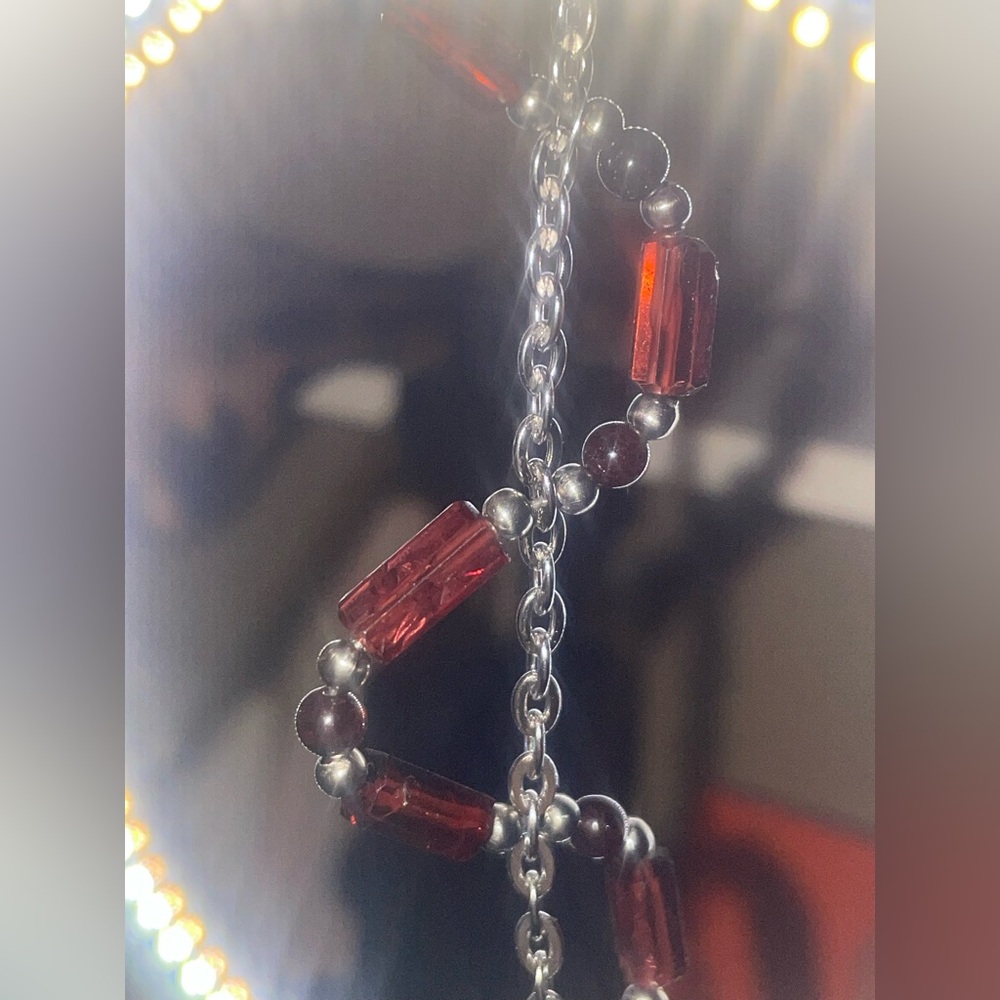 Forbidden Fruit #5 - Helix Garnet Stainless Steel Bracelet - Picture 5 of 7